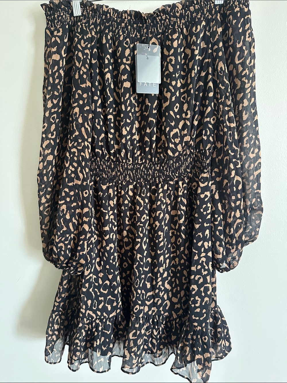 NWT Leopard Off Shoulder Dress - Picture 10 of 10